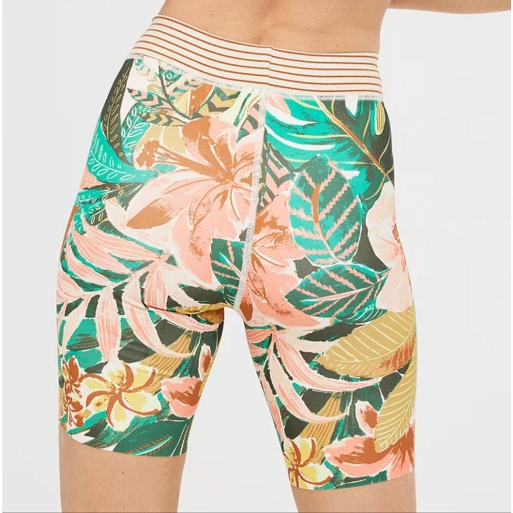 Aerie OFFLINE Goals Ribbed Drawcord Bike Shorts Peach Apricot Orange NWT Small - Picture 4 of 11